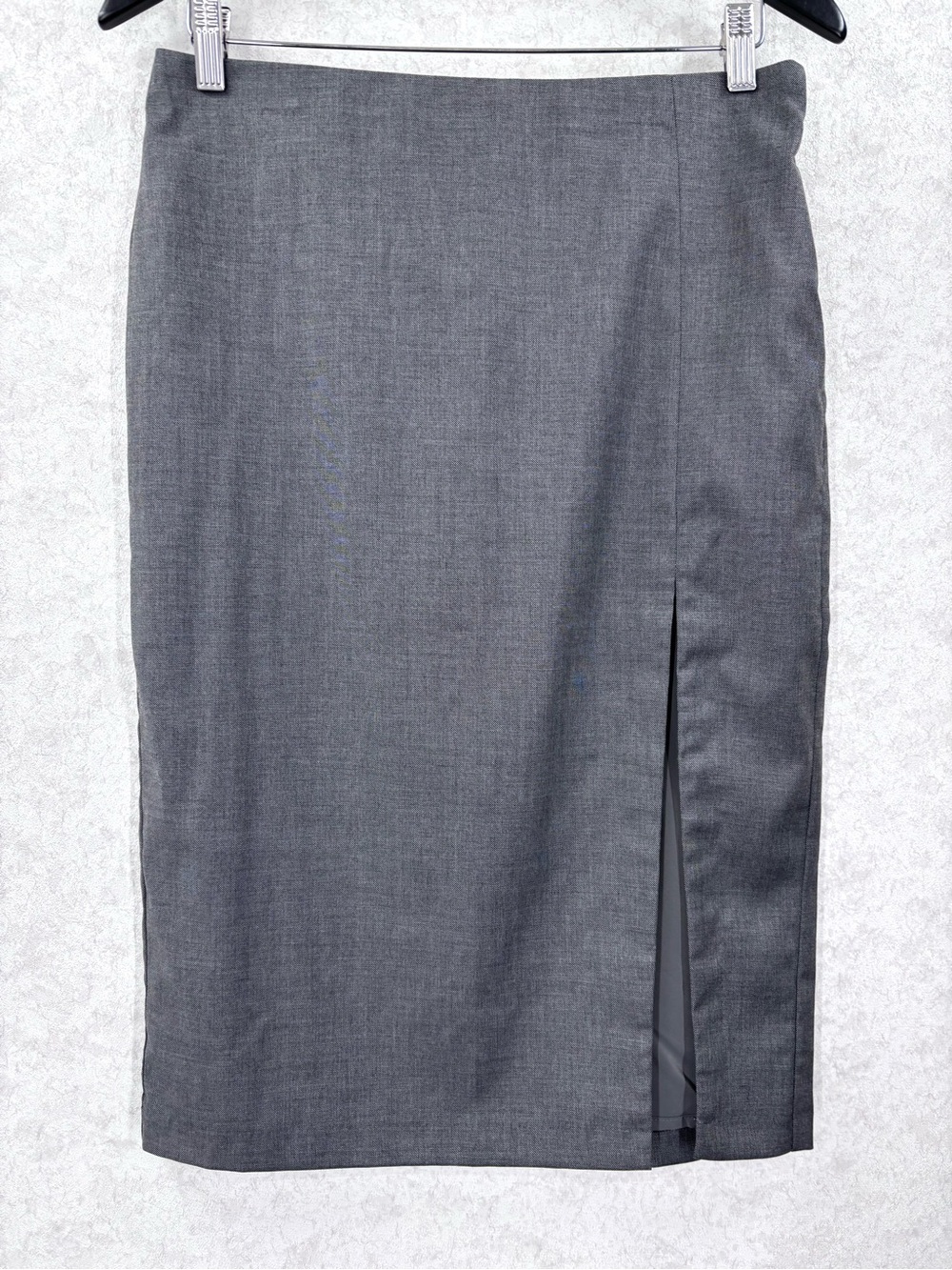 Abercrombie & Fitch NWT Gray Weave Pencil Style Midi Skirt with Large Slit, Smal
